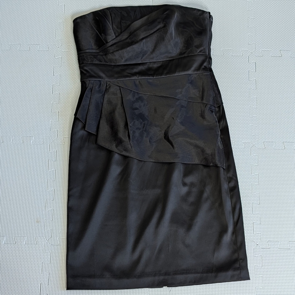White House Black Market Dress 8 Black Strapless Cocktail